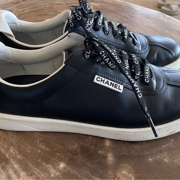 Chanel Black Sneakers with Logo Laces - Picture 10 of 11